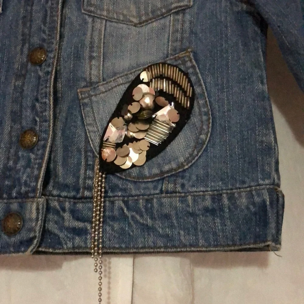 Squeeze Girls gorgeous GUC Jean jacket size L(6) - Picture 3 of 8